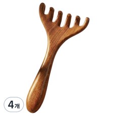 Nubiella 頭皮按摩刮痧按摩器 15cm, 木質, 4個