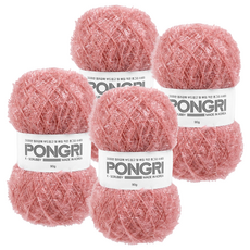 Teolsilnara Pongree 菜瓜布專用毛線, 23 珠光玫瑰, 4個