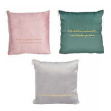 Craftsman In Storage 收納職人 北歐ins燙金輕奢絨抱枕被 兩用抱枕 3件組, 磨岩灰 + 翡翠綠 + 豆沙粉