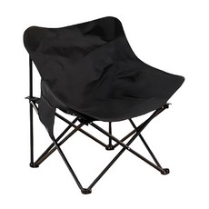 經典戶外露營月亮椅 附收納袋, 黑色, 1個