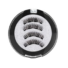 量子磁力假睫毛 + 睫毛夾套組 免膠防水自黏/初學者必備 24P-4, 黑色, 1組