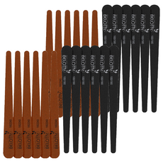 Velotti Self Nail Care Pro Wood File 12 包, 棕色+黑色, 2組