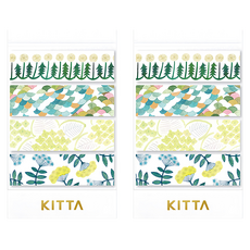 KING JIM HITOTOKI KITTA 隨身攜帶和紙膠帶 花8 近藤百恵設計款，15x50mm, 近藤百恵設計款 花8, 2個