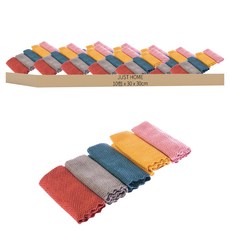 JUST HOME 特吸力極細纖維萬用巾 五色各5條 共25件組, 30 x 30cm, 10包