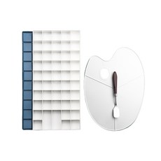 Belian花嘴矽膠套調色盤混合調色盤刮刀 24色, 1個, 24格