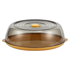 加厚可疊保鮮防蟲菜罩 25.5 x 9cm 黃色, 1個