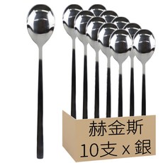 赫金斯 不鏽鋼魅力湯匙, 10個, 湯匙, 銀