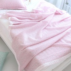 Beau Monde 夏季小碎花泡泡紗被 2入, 藍色+粉色