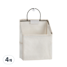 BUBU 簡約壁掛式整理收納袋, 白色, 4個