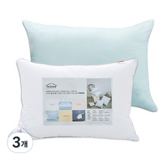아임리빙 호텔용 퓨어소프트터치 다운필 베개솜 + 베개커버 세트, 엘리스블루, 3개