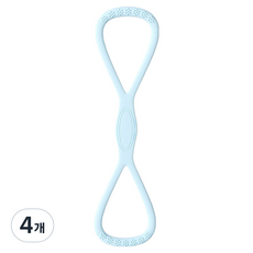 블럭마트 실리콘 8자형 스트레칭 요가밴드, 블루, 4개