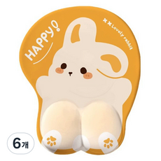 머니풀 귀여운 래빗 손목 보호 마우스패드, 6개