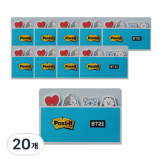 포스트잇 플래그 분류용 종이 670-BT21 블루, 20개
