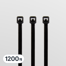 솔탑 전선 정리 케이블 타이, 1200개, 흑색
