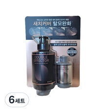 려 더블이펙터 탈모증상완화 블랙 샴푸 321ml + 트리트먼트 110ml 세트, 6세트