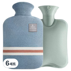 Soulrich 時尚保溫熱水袋 附套 天空藍 1L, 6套