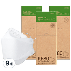 프로덕트랩 합리적인 웨어리스 마스크 대형 KF80, 20개입, 9개, 화이트