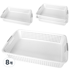 데코 다용도 직사각 바구니, 화이트, 8개