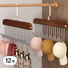 미누네 360도 다용도 회전 옷걸이, 레트로, 12개