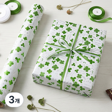 리드홈 고광택 와이드 선물 포장 비닐 증착롤 포장지 특대 70cm x 20m, 네잎클로버, 3개