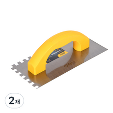 델리 툴즈 다용도 카본 스틸 라운드 손잡이 석고 흙손 미장도구 실버 EDL509310, 2개