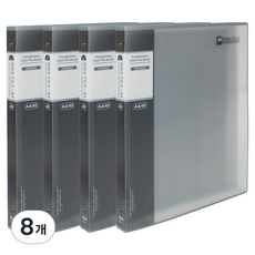 마이다스 투명 3공 링화일 UV인쇄 A4 40p, 흑색, 8개