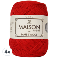연일섬유 램스울 메종 뜨개실, 50빨강, 4개