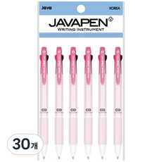 자바펜 체크 3볼 멀티펜 0.5mm, 핑크, 30개