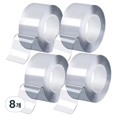 海爾德科 透明凝膠無痕超強力矽膠雙面膠帶 3cm x 5m, 8個, 透明