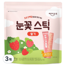 Baby Bonjuk 雪花棒, 3個, 35g, 草莓