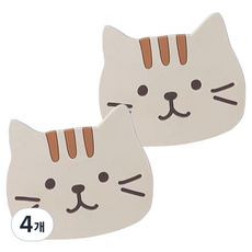 스토리빙 고양이 티코스터 컵받침, 치즈, 4개