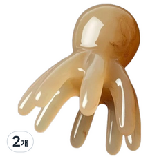 U&U 頭皮刮痧 頭部 斜方肌 按摩 指壓 章魚, 淺棕色, 2個