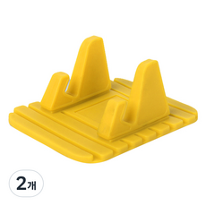 블럭마트 논슬립 실리콘 대시보드 스마트폰 거치대, 2개, 옐로우