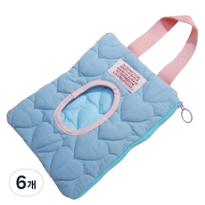 Haru-i 便攜式濕紙巾袋 大型, 藍色, 6個