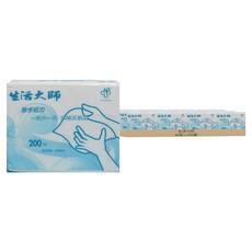 生活大師 抽取式擦手紙巾，200張，21公分x23公分, 40包