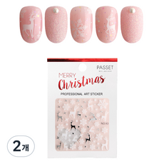 파셋 크리스마스 네일아트용 스티커, No 43 사슴 눈꽃, 2개