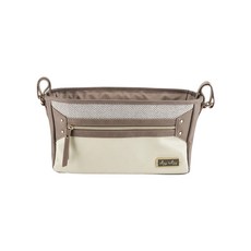 Itzy Ritzy 時尚皮革置物掛袋, 36x10x16.5cm, 內側夾層奶瓶水杯收納, 香草拿鐵, 1個