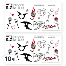 인스턴트타투 러브오어헤이트, 10개, 혼합색상
