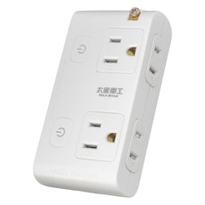 MAX STAR 太星電工 大間距 2P+3P二開四插分接式旋轉插座, AE034, 1個