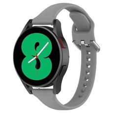 우먼스9999 슬림 버클 실리콘 스트랩 밴드, 그레이, 갤럭시워치4/워치4클래식/5 20mm, 1개