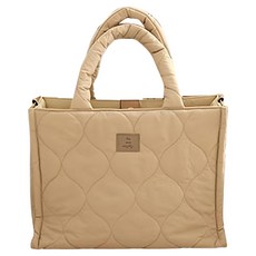 Malolotte 輕量鋪棉防潑水媽媽包 米色 L(40 x 14 x 30 公分)