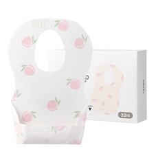 La vikit 嬰兒一次性圍兜, 1盒, 20張, 桃子