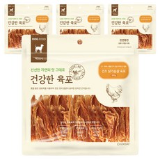 굿데이 강아지 건강한 육포, 건조 닭가슴살, 300g, 4개