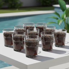 LIVINGMATE On the Kitchen 防摔八角PC水杯 270ml, 10個, 煙燻色