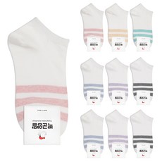 Park Goon 女款3線運動短襪 10入