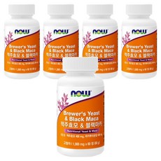 나우푸드 맥주효모 블랙마카 60p, 5개