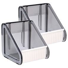 德利生活 輕奢三角壁掛瓶罐收納架 灰色 2個 浴室收納, 6.3 x 6.7 x 6.5cm