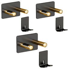 拍平方 輕奢吹風機架 太空鋁 免打孔安裝 防鏽耐磨, 黑金色, 3個