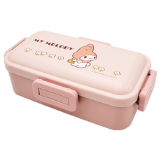 Skater 銀離子分格方形便當盒 530ml, 粉色美樂蒂, 1個