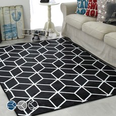 러그24 立方六角形超細纖維客廳地毯